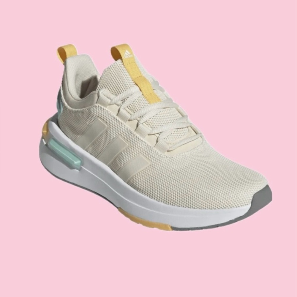 ADIDAS RACER TR23 WOMENS 8.5 MULTICOLORED RUNNING SHOES (YELLOW / PURPLE) NIB
